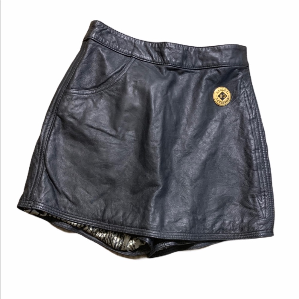 Harley Davidson leather skort/skirt